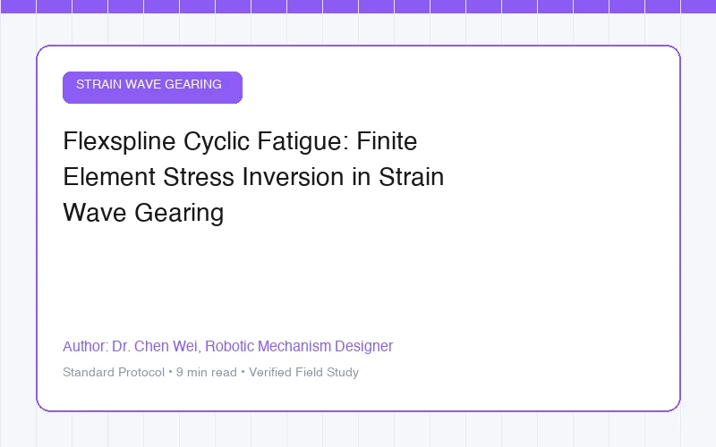 Flexspline Cyclic Fatigue: Finite Element Stress Inversion in Strain Wave Gearing